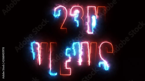 neon text for views on black background