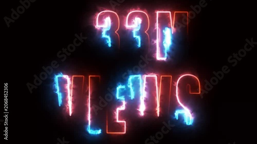neon text for views on black background