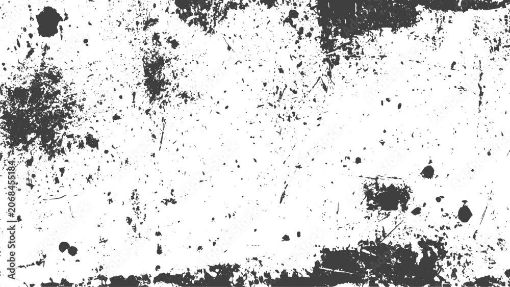 Fototapeta premium Subtle Grunge Effect on White Cement Base with Black Distressed Grain Texture Overlay Vector.