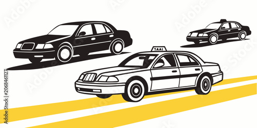 Photos Taxi and city car traffic graphic illustration with transport automobile transpo