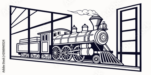 Photos Steam train locomotive leaving station graphic with steam engine locomotive tran