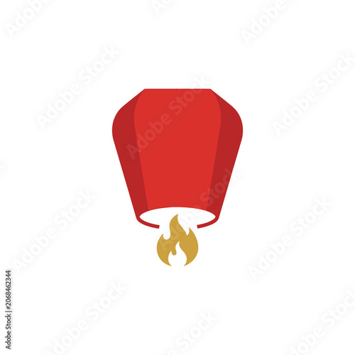 Traditional chinese flying lantern icon isolated on white background symbol