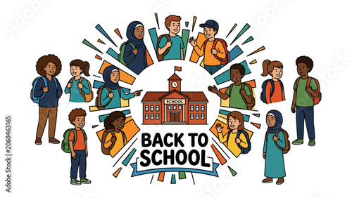 Diverse Group of Students for Back to School