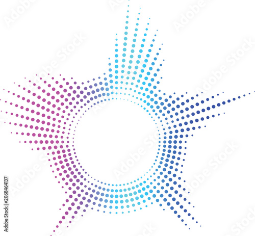 Abstract halftone dot pattern background with geometric circle design, vector texture, equalizer and modern decorative wallpaper style