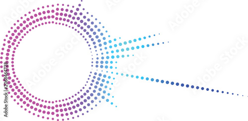 Abstract vector halftone circle equalizer pattern background wallpaper with dots, geometric design, blue technology style and modern business texture