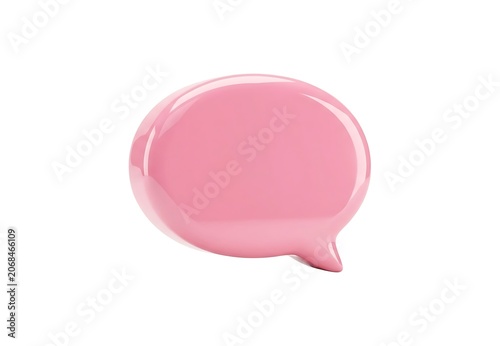 Shiny 3d pink speech bubble icon