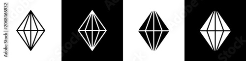 Tableau sur toile Diamond black and white icon design concept