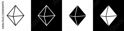 Photos Gem black and white icon design concept
