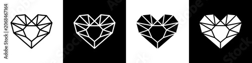Tableau sur toile Diamond black and white icon design concept