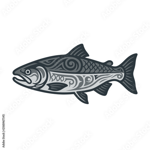Decorative Salmon Fish Design.