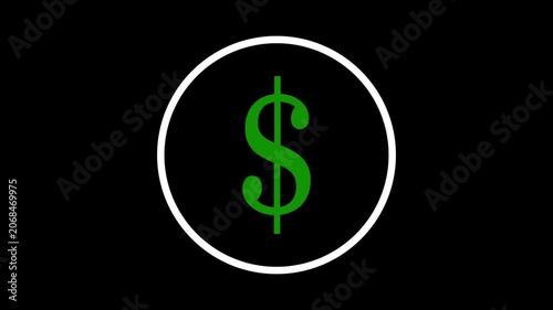 Neon dollar icon finance concept.