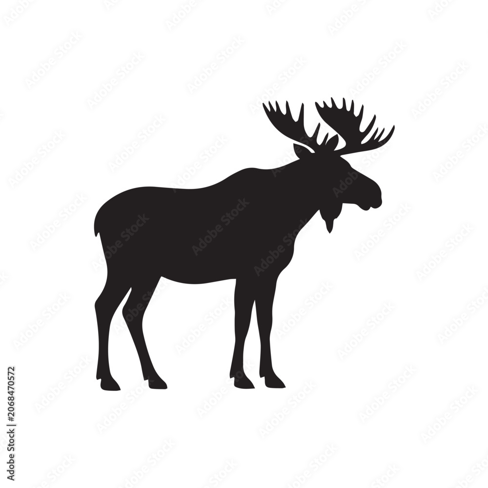 Naklejka premium moose silhouette vector