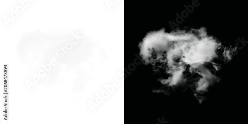 Quadro su tela White cloud isolated on transparent background