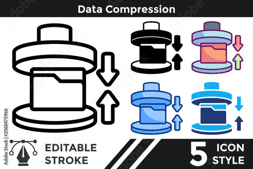 Schilderij op canvas Data Compression
