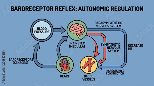фотографія Baroreceptor Reflex Blood Pressure Regulation Autonomic Nervous System