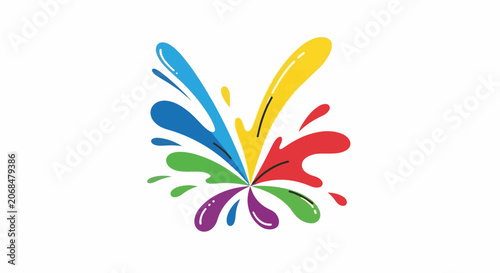 Colorful paint splashes on a white background (1)