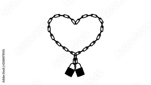 Foto Symbol of marital fidelity, black isolated vector silhouette