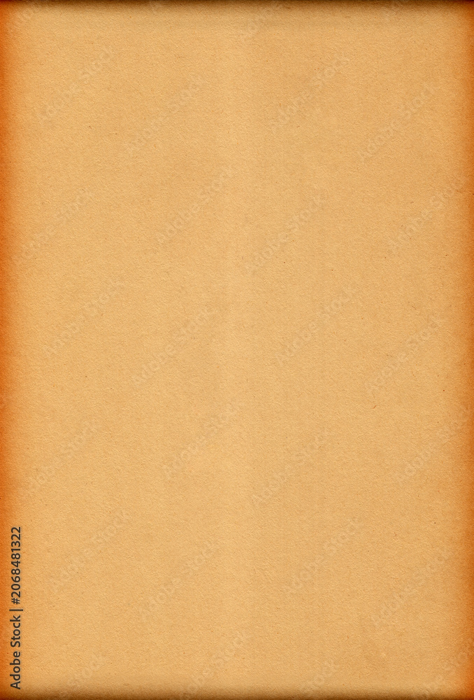 Fototapeta premium Vintage Brown Kraft Paper Background with Burnt Edges, Retro Parchment Texture with Dark Vignette Border, Clean Antique Cardstock Page for Menu and Certificate Design
