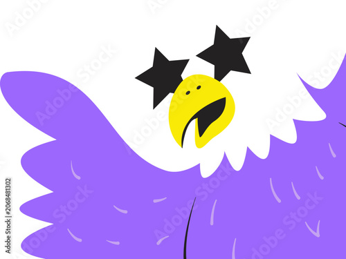 Retro Bald Eagle with Sunglasses Character