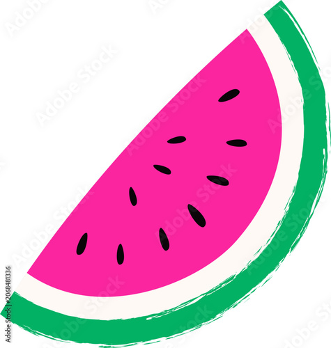 Summery Watermelon Slice Fruit Illustration