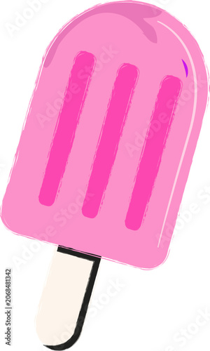 Cute Pink Ice Cream Popsicle Sticker