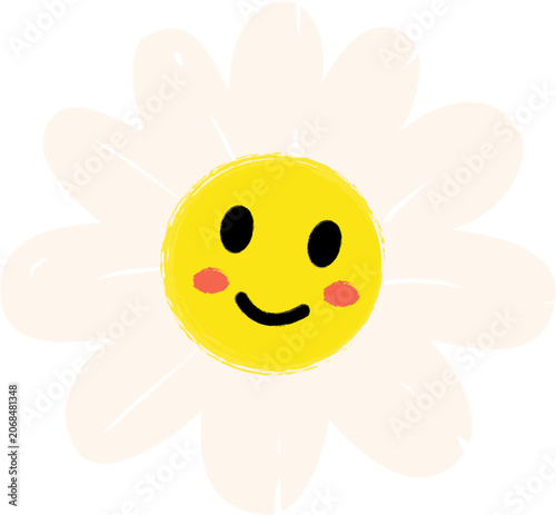 Happy Sunny Daisy Flower Icon