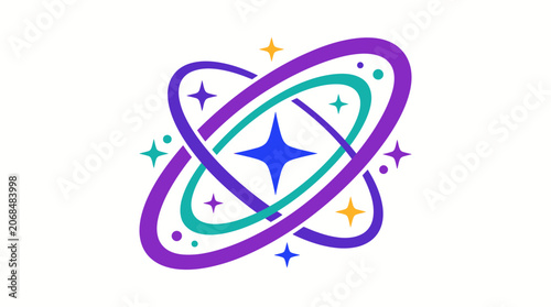 Abstract Orbital Rings Vector Illustration