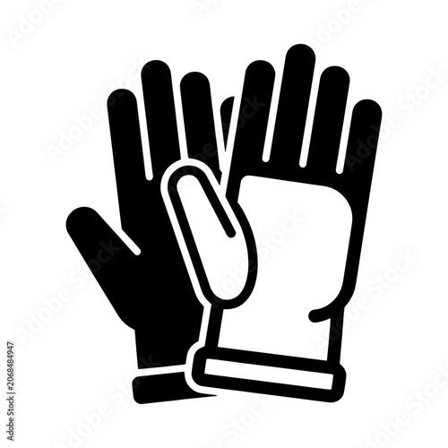 Photos Pair of protective work gloves icon for construction and safety with protection