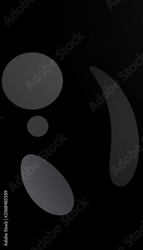 Abstract gray shapes float against dark backdrop, evoking mystery and simplicity, geometric, background