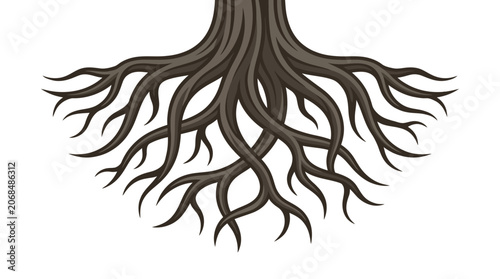 Obraz na płótnie Stylized Tree Root System Vector Illustration