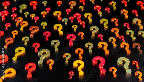 Abstract background of numerous question marks on a dark surface,  secret,  symbol