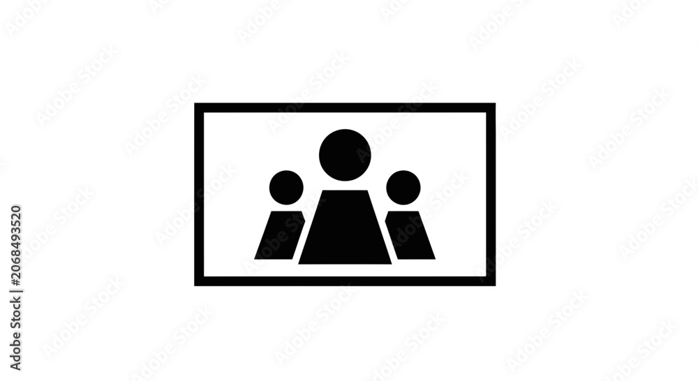 Fototapeta premium Group of people icon on screen, video conference, online meeting, remote work concept