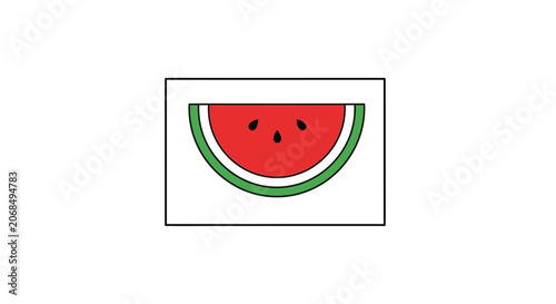 Fresh Watermelon Slice with Seeds - Summer Fruit Icon
