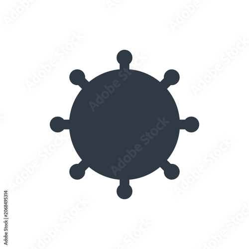Virus icon flat vector, pathogen microorganism symbol 
