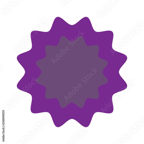 Tableau sur toile Two overlapping purple starburst shapes, design element with a softer inner star and brighter outer one, full frame
