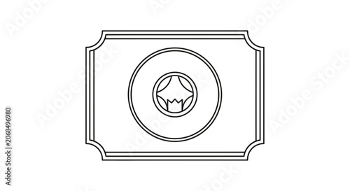 Abstract Geometric Emblem, Circular Design, Minimalist Logo Element, Vintage Style
