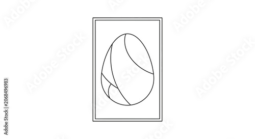 Abstract Geometric Egg Outline Illustration - Easter Holiday Concept