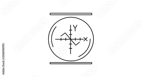 Abstract Geometric Graph with X and Y Axes in a Circle