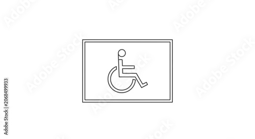 Accessible icon, wheelchair symbol on white background, disability sign