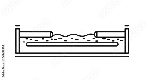 Abstract Wave Pattern in Water Between Two Poles, Science Experiment