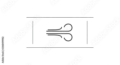 Abstract wind symbol, air flow icon, weather forecast, isolated on white background