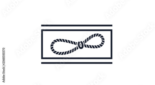 Abstract Infinity Knot Symbol, Nautical Rope Loop, Marine Connection, Endless Loop