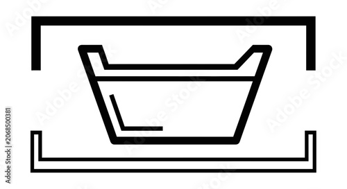 Abstract Line Art Icon of a Washing Machine Drum or Tub