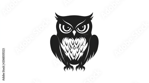 owl on white background