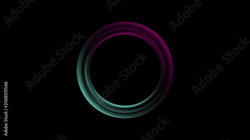 Glowing Circle with Black Background 4K Futuristic Neon Ring Motion Effect for VFX and Video Editing
