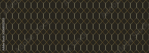 Luxury golden geometric seamless pattern on dark green background. elegant decorative ornament with gold texture, perfect for premium packaging, luxury branding, wedding invitations