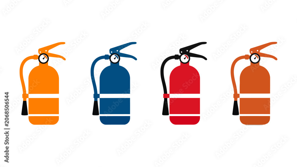 Obraz premium Colorful fire extinguishers