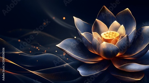 lotus flower on black background