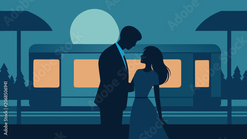 Photos :K Drama Train Station Goodbye Vector Illustration