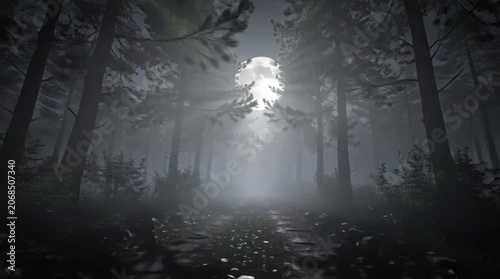 Foggy Forest at Night